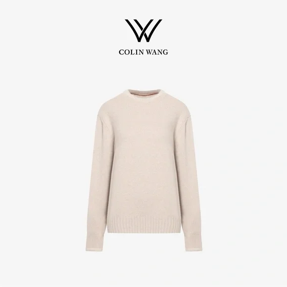 Unisex 100% cashmere crew neck sweater size M
